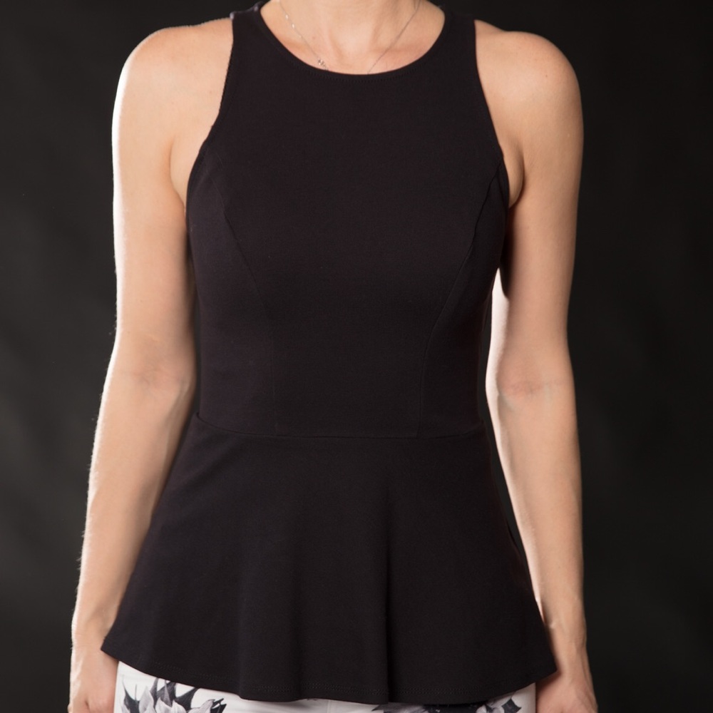 GUESS peplum black sleeveless top